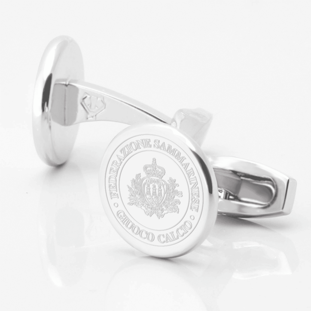 San Marino Football Club Engraved Silver Cufflinks