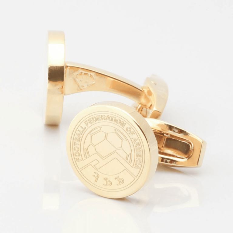 Armenia Football Engraved Gold Cufflinks