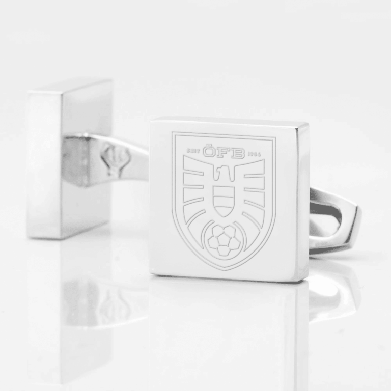 Austria Football Engraved Silver Cufflinks