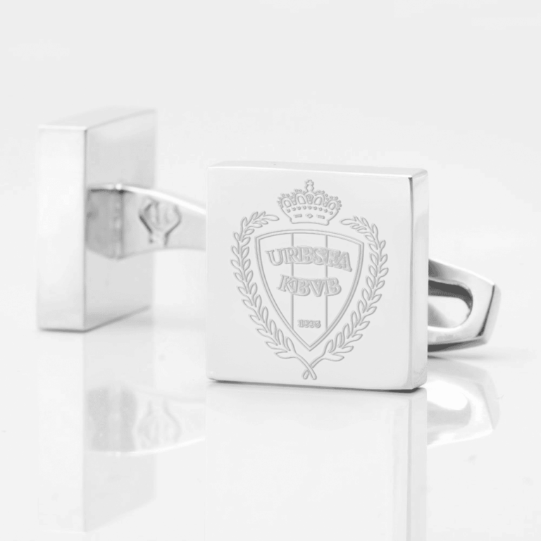 Belgium Football Engraved Silver Cufflinks