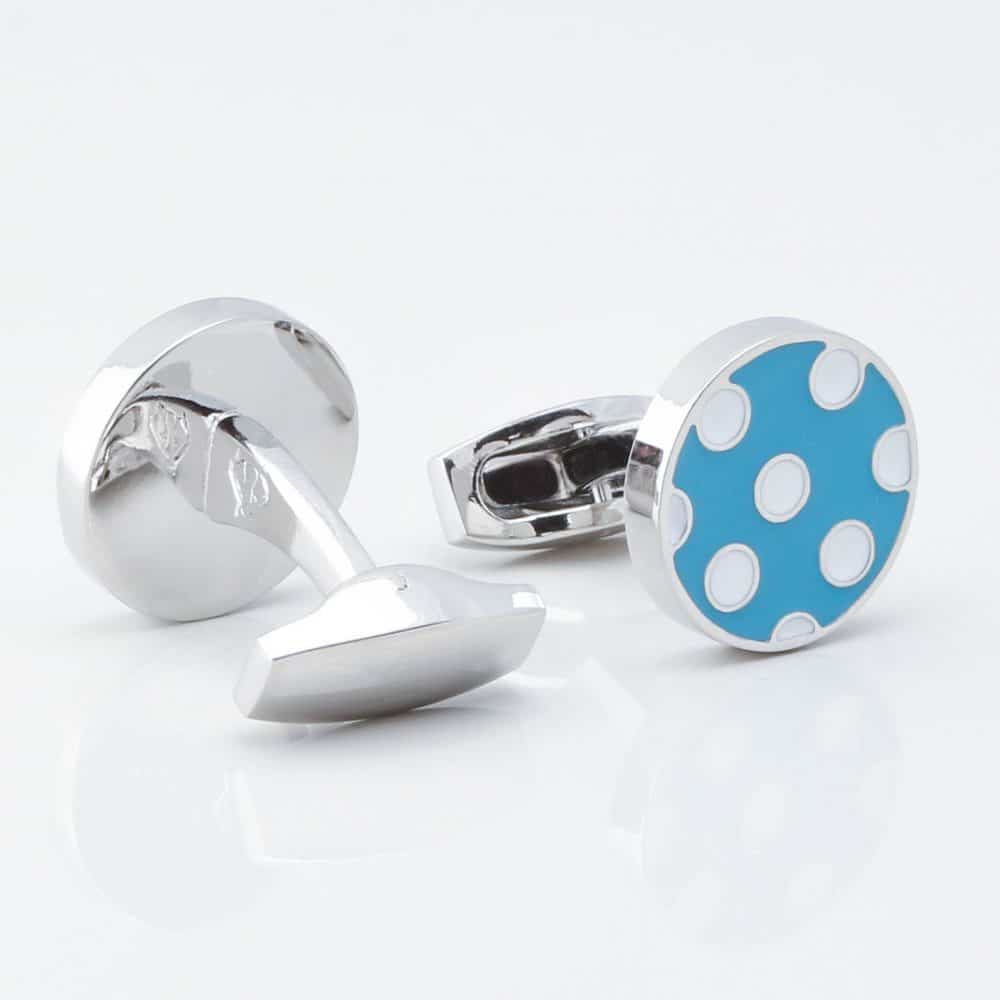Blue With White Polka Dot Cufflinks Gallery 3745