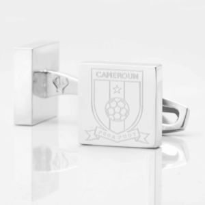 Cameroon Football Engraved Silver Cufflinks
