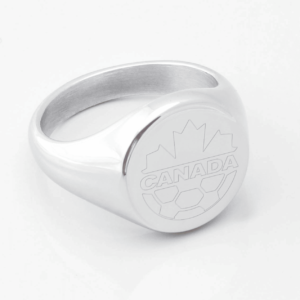 Canada Football Engraved Silver Signet Ring