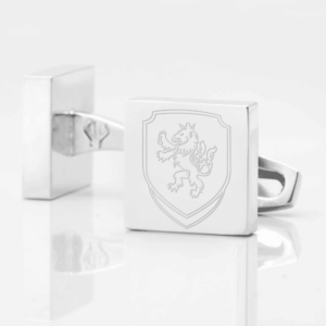 Czech Republic Football Engraved Silver Cufflinks