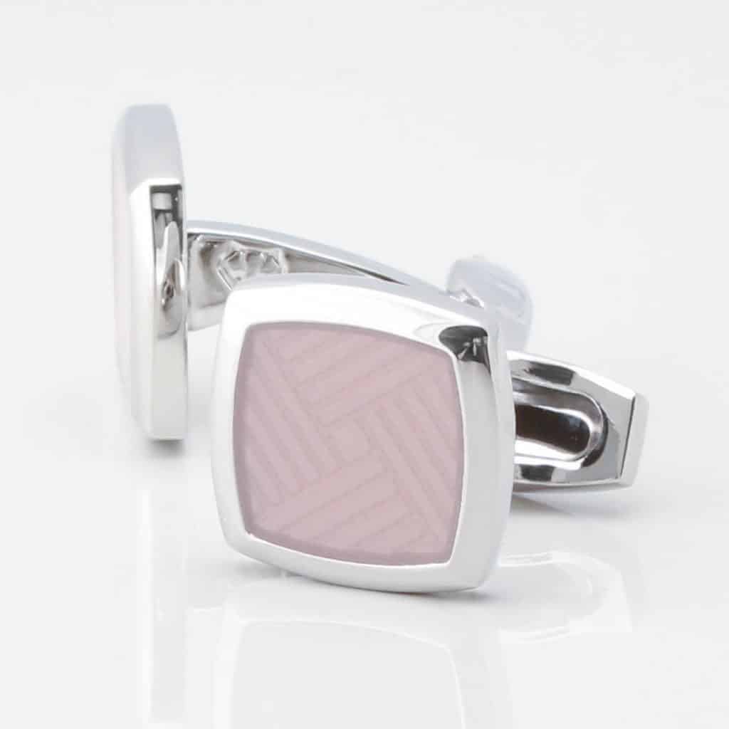 Dusty Pink Enamel Cufflinks 3788