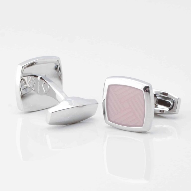 Dusty Pink Enamel Cufflinks Gallery 2 3791