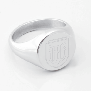 Ecudor Football Engraved Silver Signet Ring