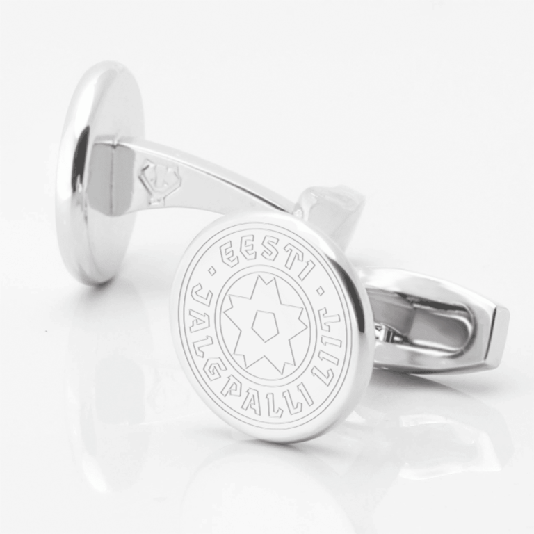Estonia Football engraved silver cufflinks