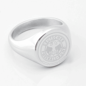 Germany Football Engraved Silver Signet Ring