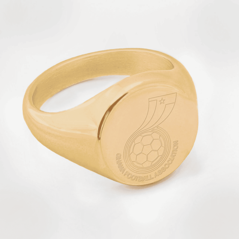 Ghana Football Engraved gold Signet Ring