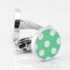 Green With White Polka Dot Cufflinks 3773