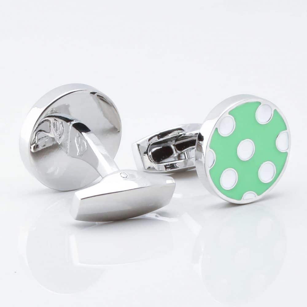Green With White Polka Dot Cufflinks Gallery 3774