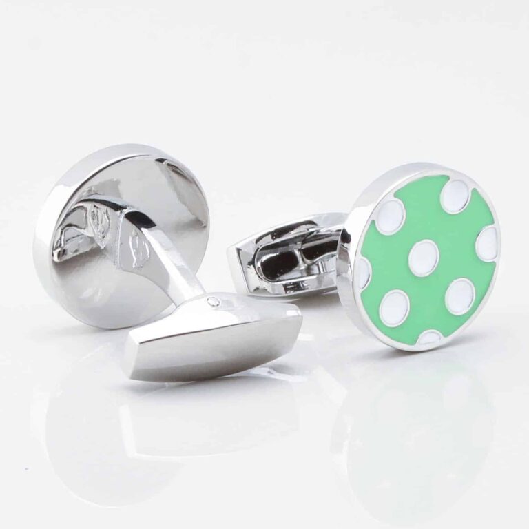 Green With White Polka Dot Cufflinks Gallery 3774