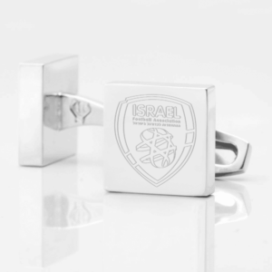 Isreal Football Engraved Silver Cufflinks