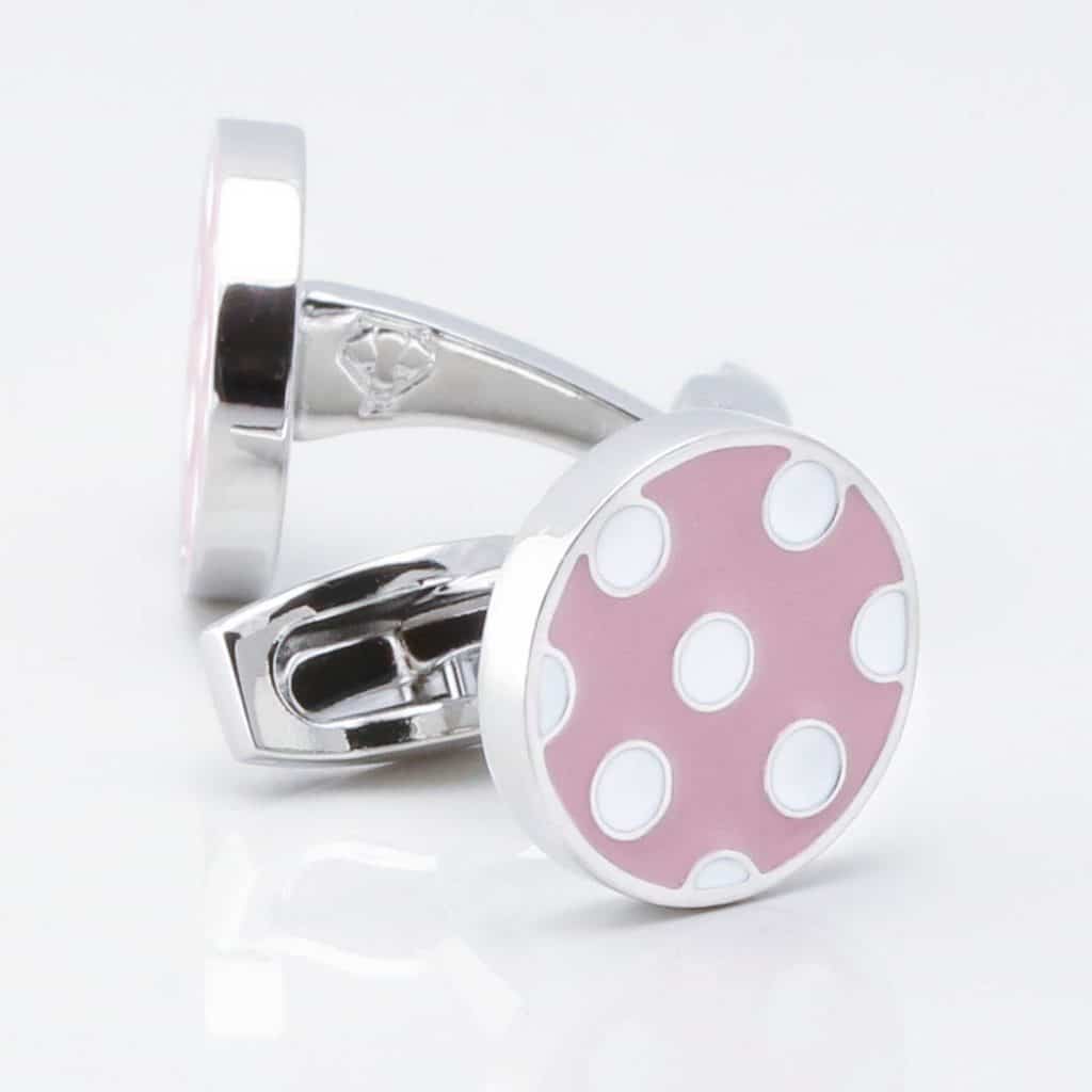 Lilac With White Polka Dot Cufflinks 3769