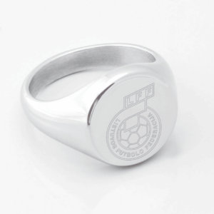 Lithuania Football Engraved Silver Signet Ring