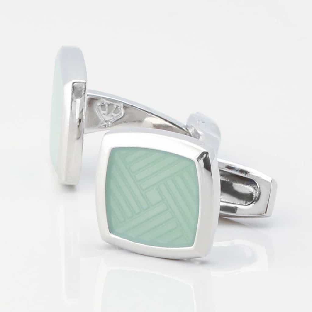 Mint Green Enamel Cufflinks 3822
