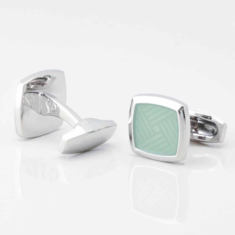 Mint Green Enamel Cufflinks Gallery 2 3824