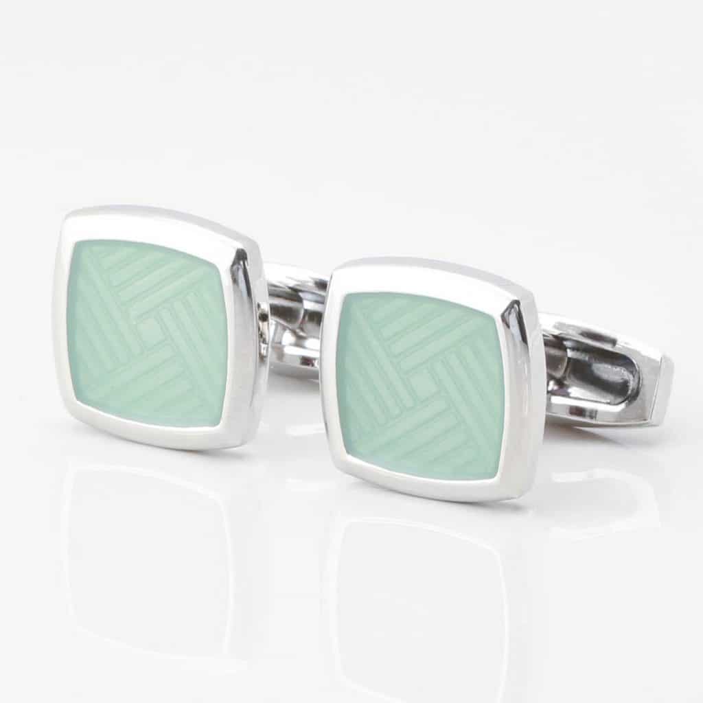Mint Green Enamel Cufflinks Gallery 3823