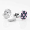 Navy With Pink Polka Dot Cufflinks Gallery 3710