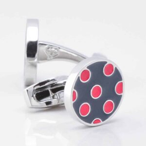 Navy With Red Polka Dot Cufflinks 3775