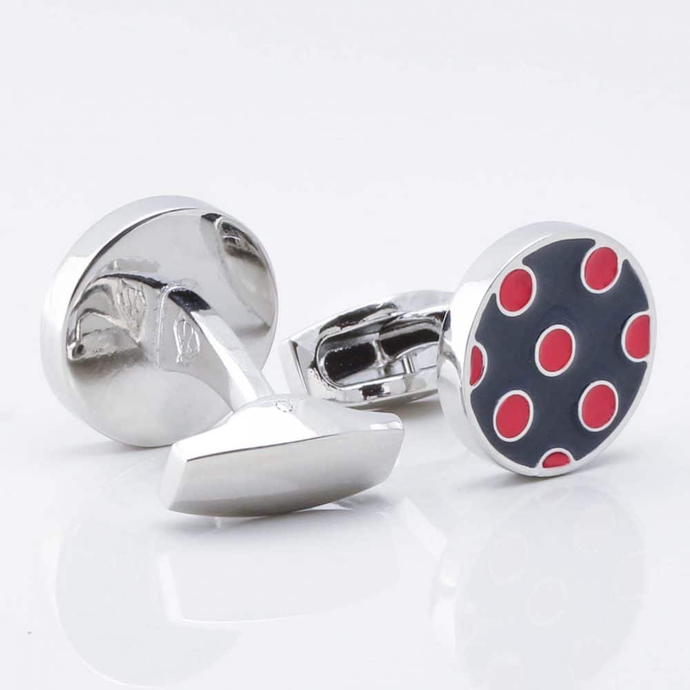 Navy With Red Polka Dot Cufflinks Gallery 3776