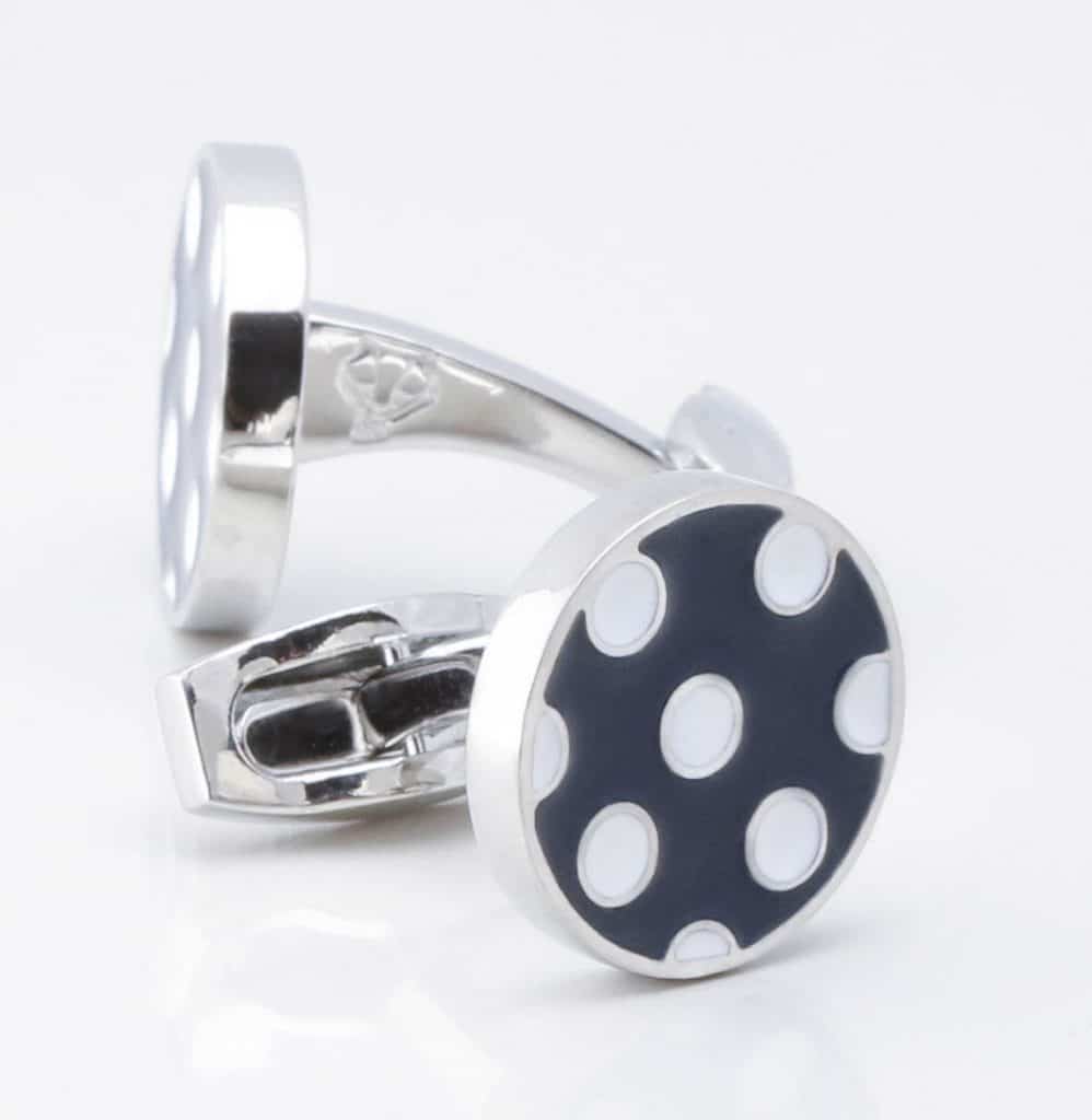 Navy With White Polka Dot Cufflinks 3753