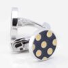Navy With Yellow Polka Dot Cufflinks 3767 1