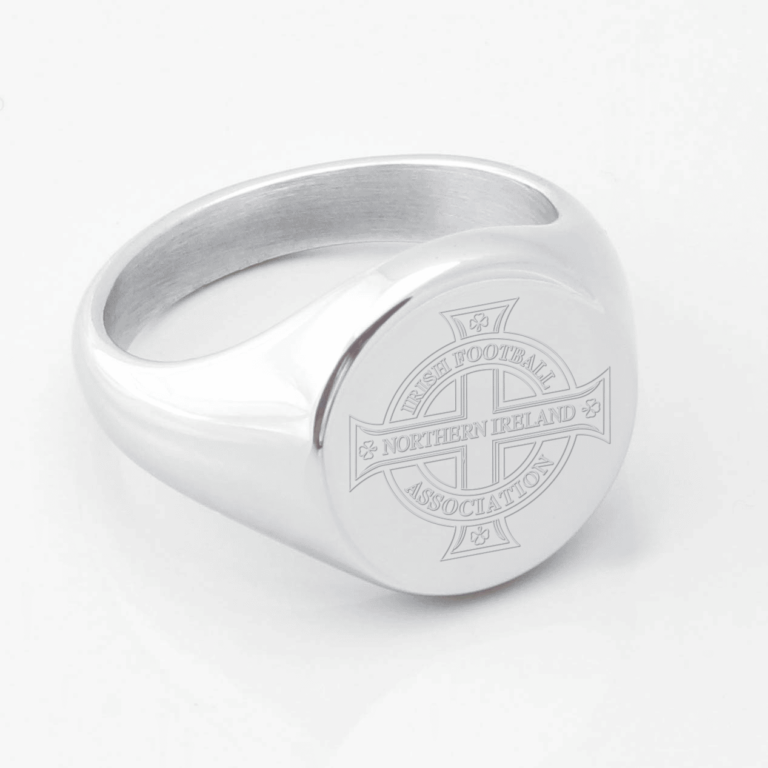 Northern Ireland football engraved silver signet ring