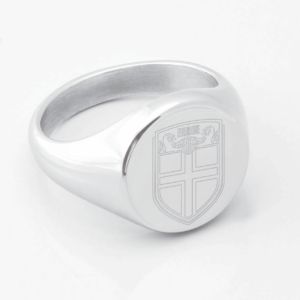 Norway Football Engraved Silver Signet Ring