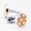 Orange With White Polka Dot Cufflinks 3748