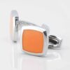 Papaya Orange Enamel Cufflinks 3862
