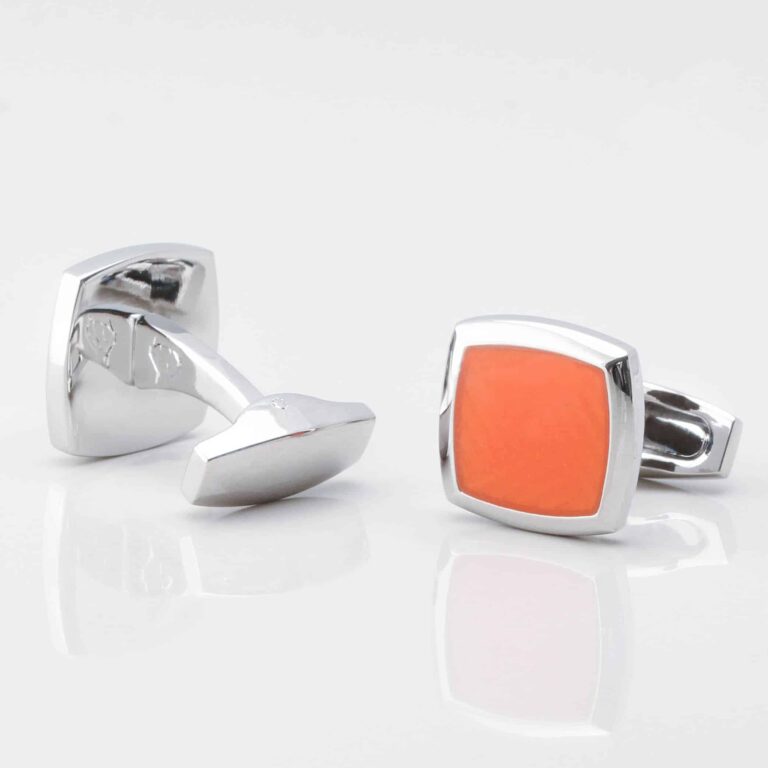 Papaya Orange Enamel Cufflinks Gallery 2 3864