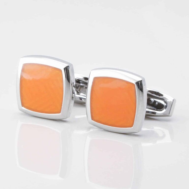 Papaya Orange Enamel Cufflinks Gallery 3863