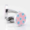 Pink With Blue Polka Dot Cufflinks 3777