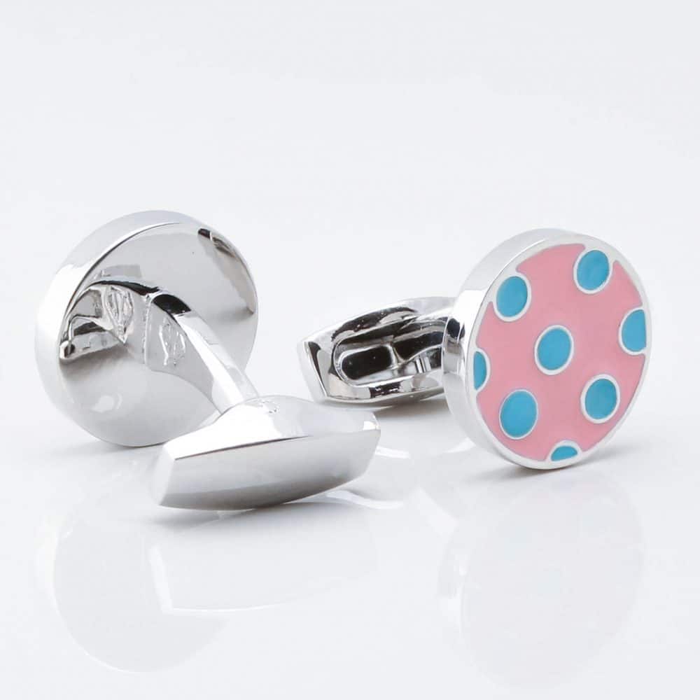 Pink With Blue Polka Dot Cufflinks Gallery 3778