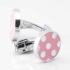 Pink With White Polka Dot Cufflinks 3738