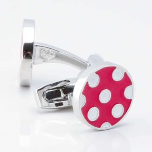 Red With White Polka Dot Cufflinks 3762