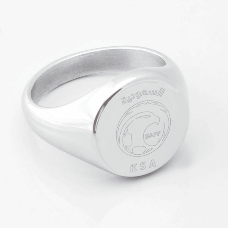 Saudi Arabia Football Engraved Silver Signet Ring