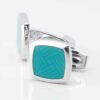 Teal Enamel Cufflinks 3816