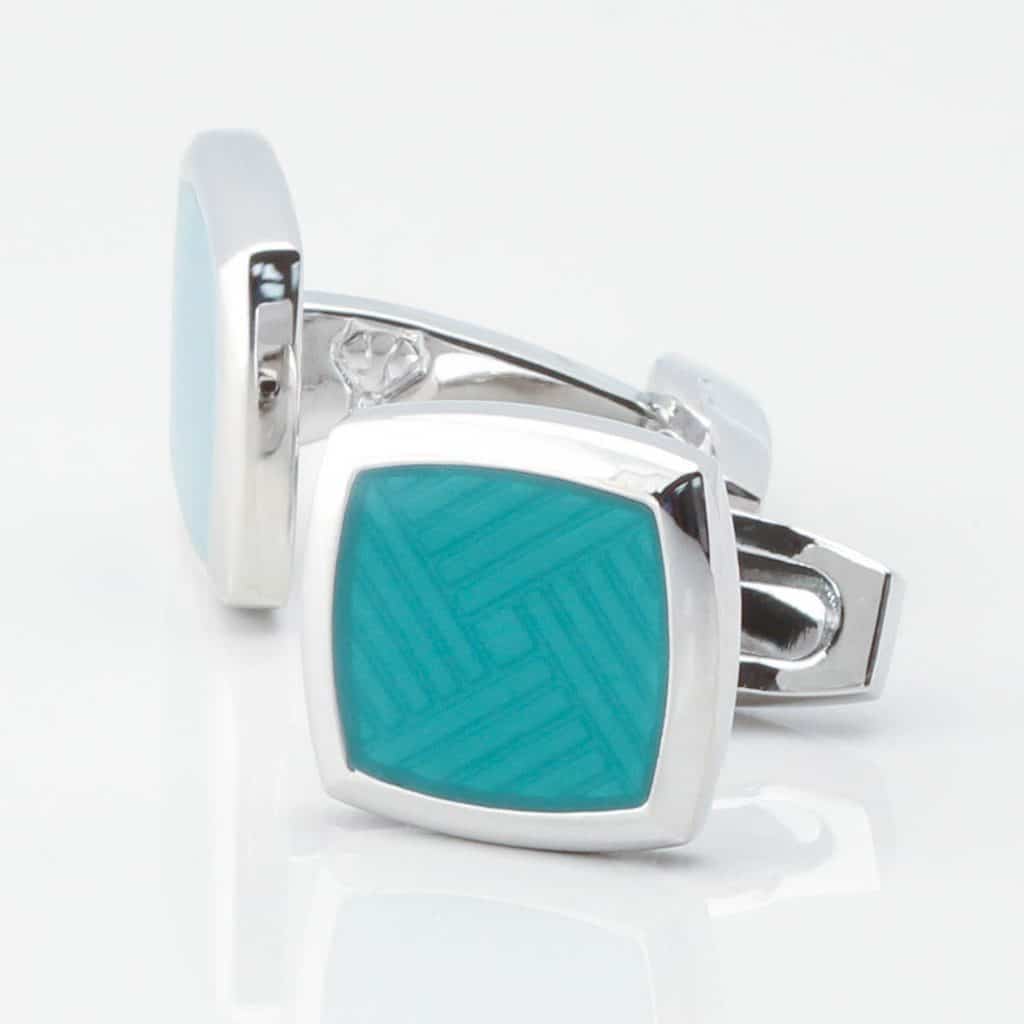 Teal Enamel Cufflinks 3816