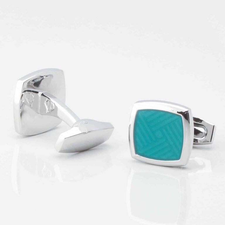 Teal Enamel Cufflinks Gallery 2 3818