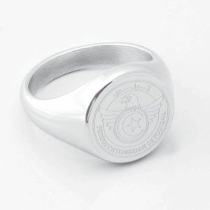 Tunisia Football Engraved Silver Signet Ring