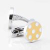 Yellow With White Polka Dot Cufflinks 3771