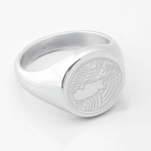 cyprus football engraved silver signet ring