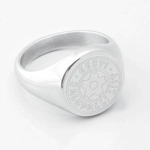estonia football engraved silver signet ring