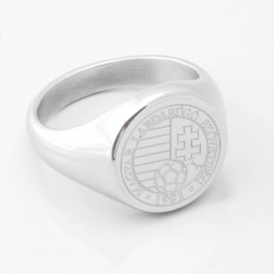 hungary football engraved silver signet ring
