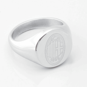 AC Milan Engraved Silver Signet Ring