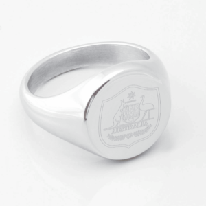 Australia Football Engraved Silver Signet Ring