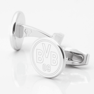 Borussia Dortmund Football Engraved Silver Cufflinks